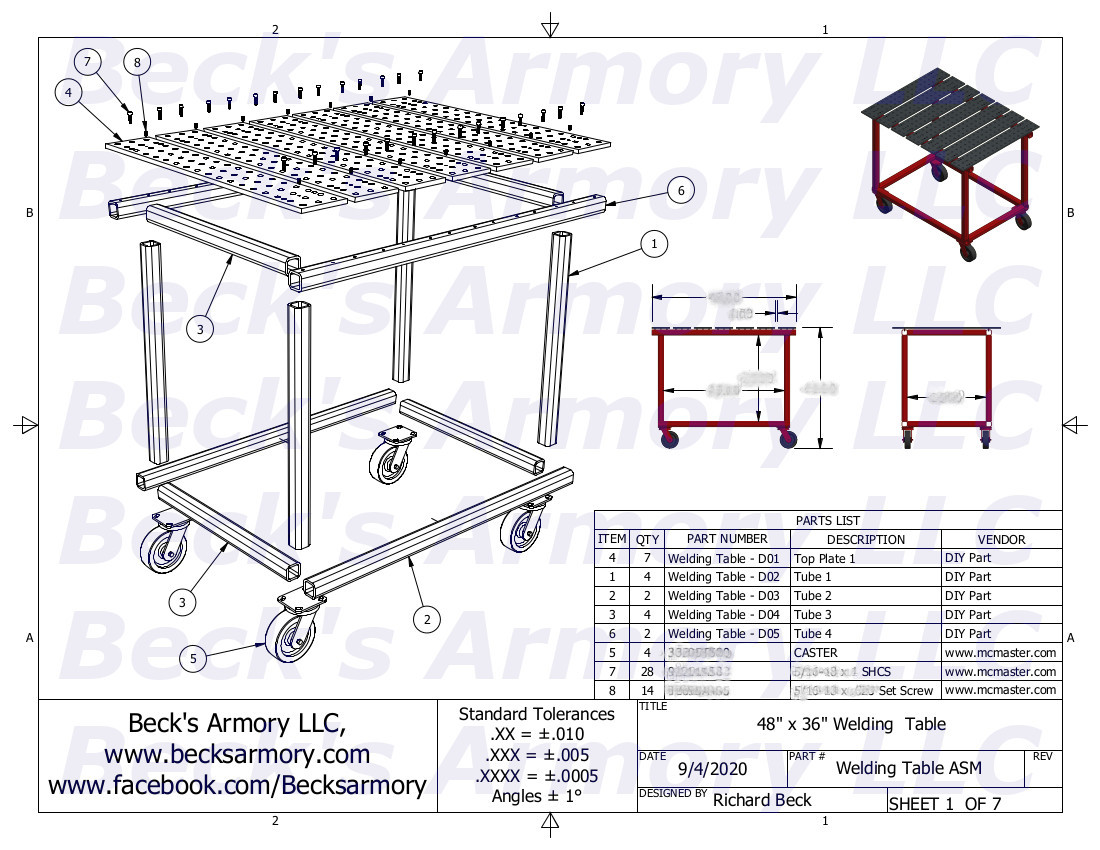 Drawings Welding table Files DIY at home. DXF 
